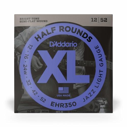 Струны для электрогитары D'Addario 403 из нержавеющей стали, полукруглые, Jazz Light, .012-.052, EHR350