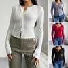 New Daily Fitness Commuting Sexy Slim Fit Y2k Base Shirt Women'S Casual Loose Long Sleeved T-Shirt Top