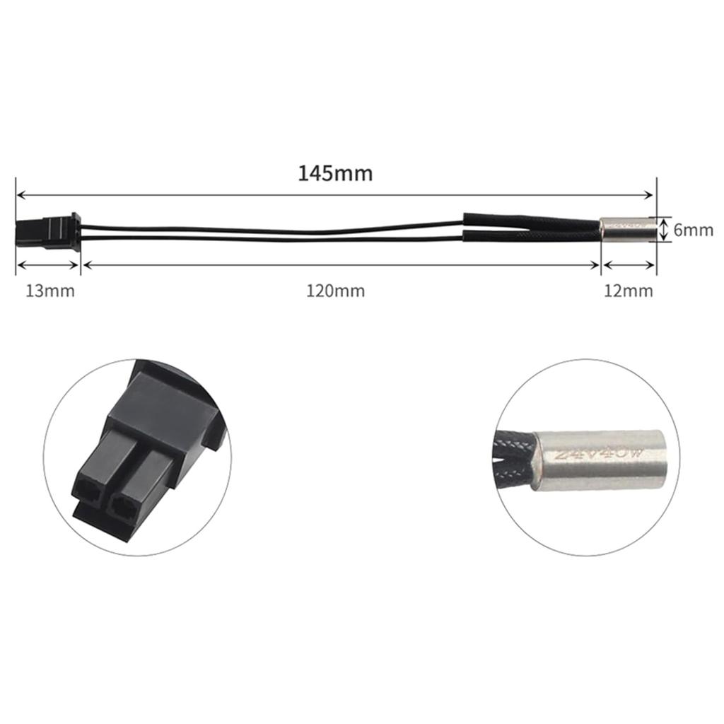 I3 MK4 Линия измерения температуры экструдера Часть горячего конца Нагреватель Nextruder Термистор 100K: Нагревательный патрон 24В 40Вт Головка с датчиком температуры NTC