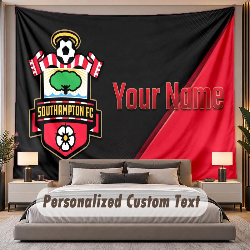 Custom Name Text Tapestry Southampton FC Personalized Polyester Wall Tapestry For Bedroom And Room