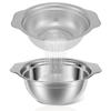 2 Pcs Stainless Steel Colander Microporous Strainers and Colanders with Mixing Bowl Sturdy Rice Strainer Multifunctional
