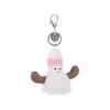 Apricot Lamb Badminton Cute Soft Keychain Plush Toy, Perfect for Boys and Girls, Fits Kids Backpacks and Purses, 9cm