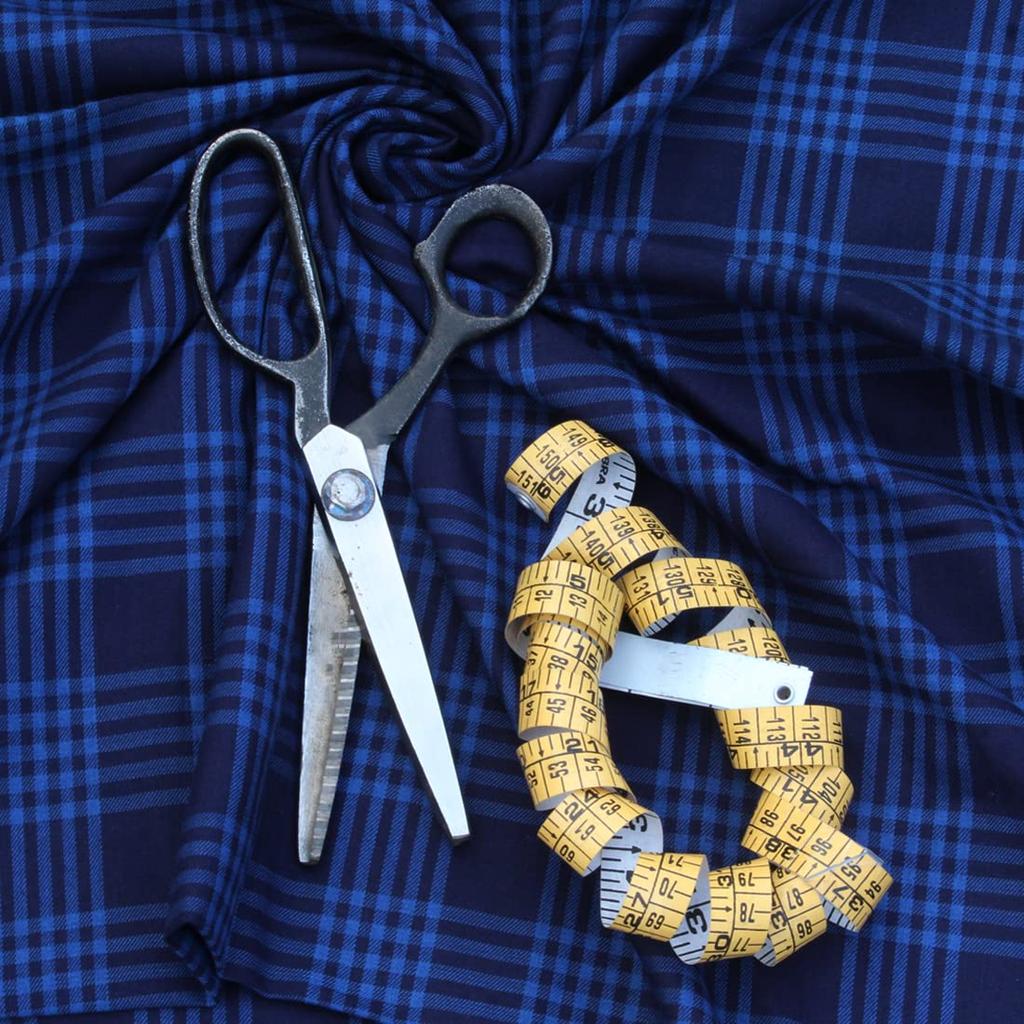 Bigreams Непрошитая, окрашенная в пряже хлопчатобумажная ткань для мужской рубашки в клетку темно-синего цвета индиго (58 дюймов Ширина ) Продается по метрам