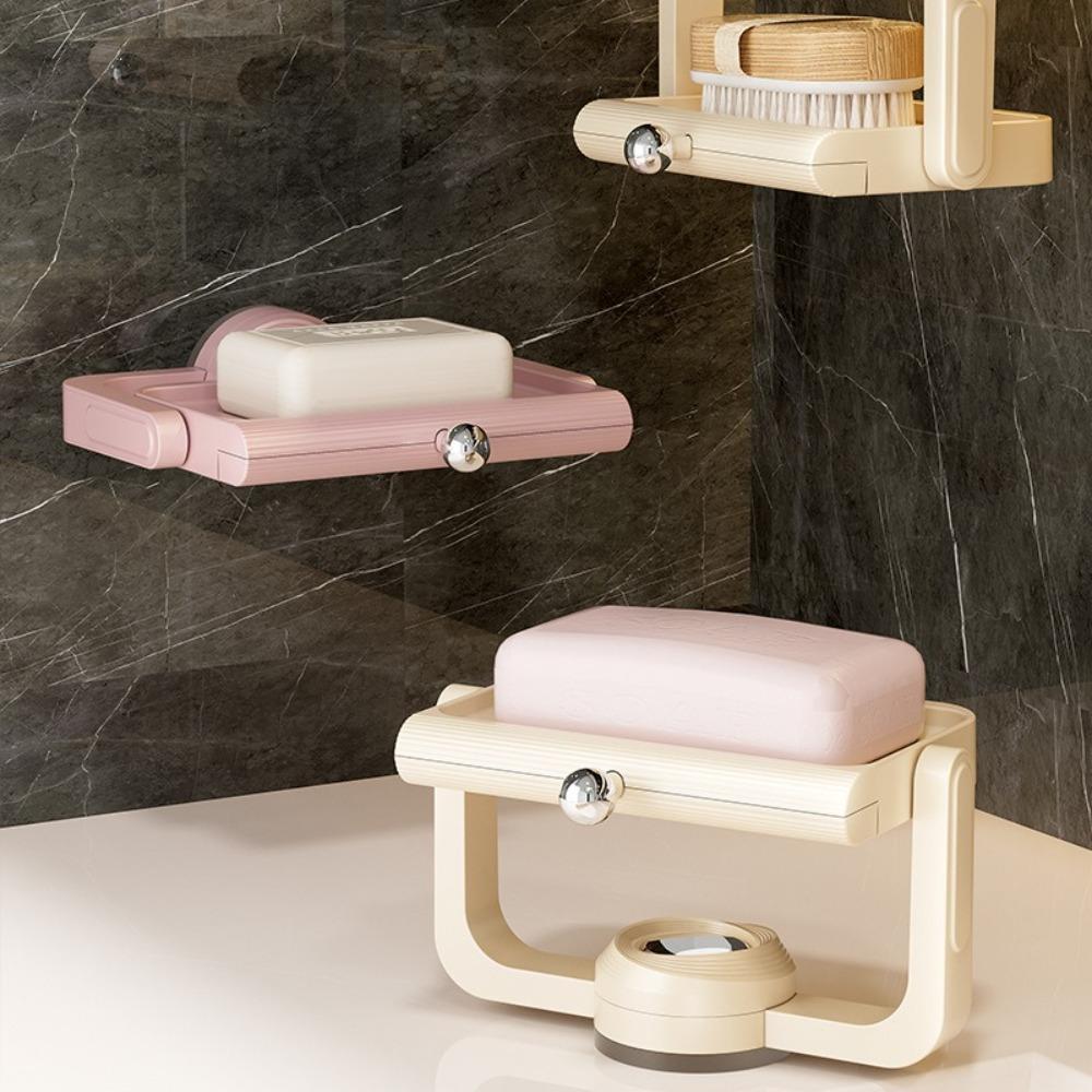 Настенная вращающаяся мыльница на присоске, неперфорированная полка для хранения мыла, туалет