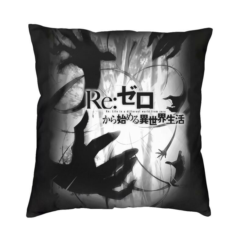 Аниме Анимация Роман Re Zero Наволочка 45x45см Декоративная Печать Подушка-бросок для Гостиной Двусторонняя