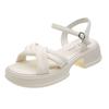 Fashion Summer 2024 New Women's Fashion Platform Cross-toe Sandals Comfortable Casual Shoes Luxury Sandals Heels Woman Round Head Beach