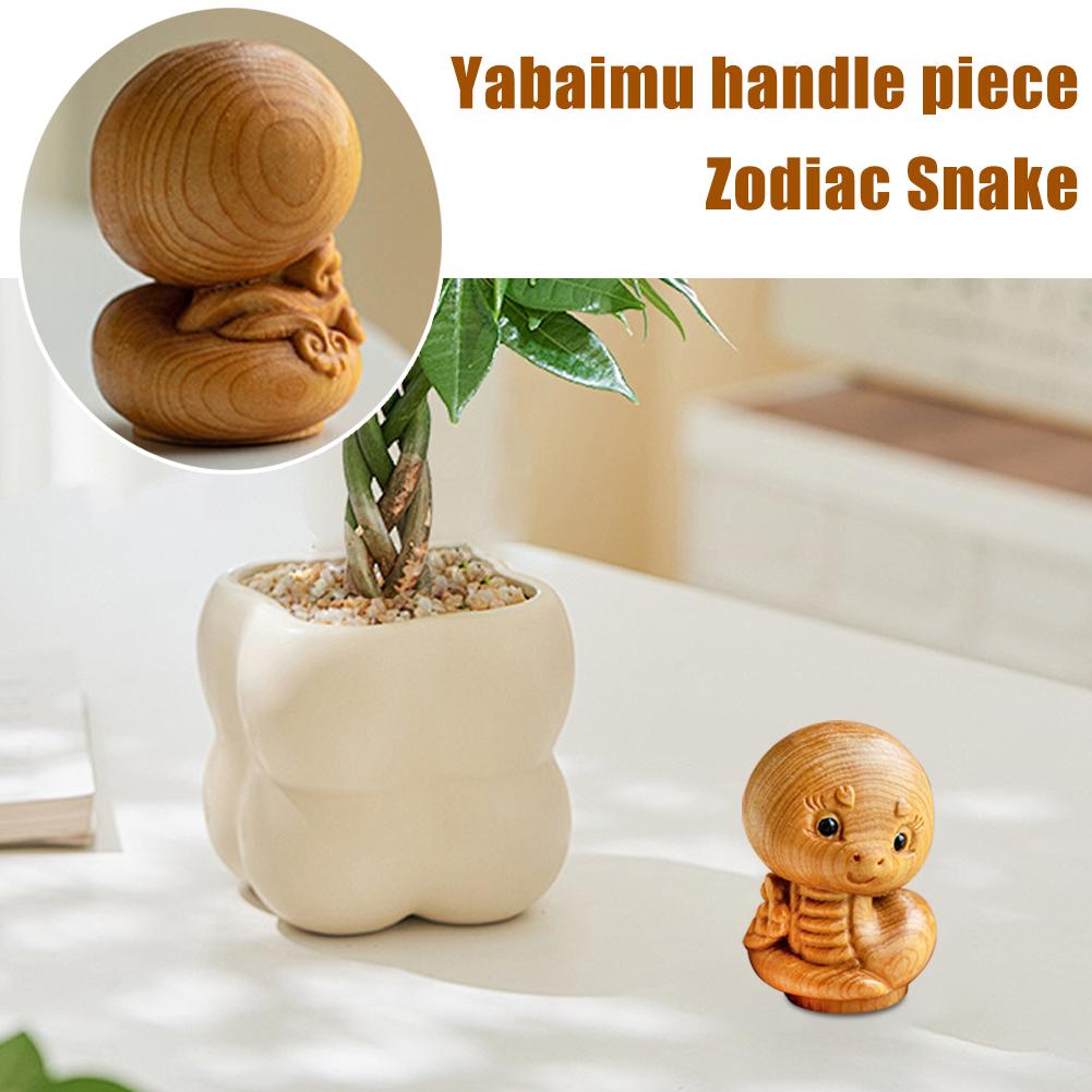 Мини резьба по дереву Китайский Новый год Змея Украшения Офисный Рабочий Стол Животное Декор Змея Машина V4T7