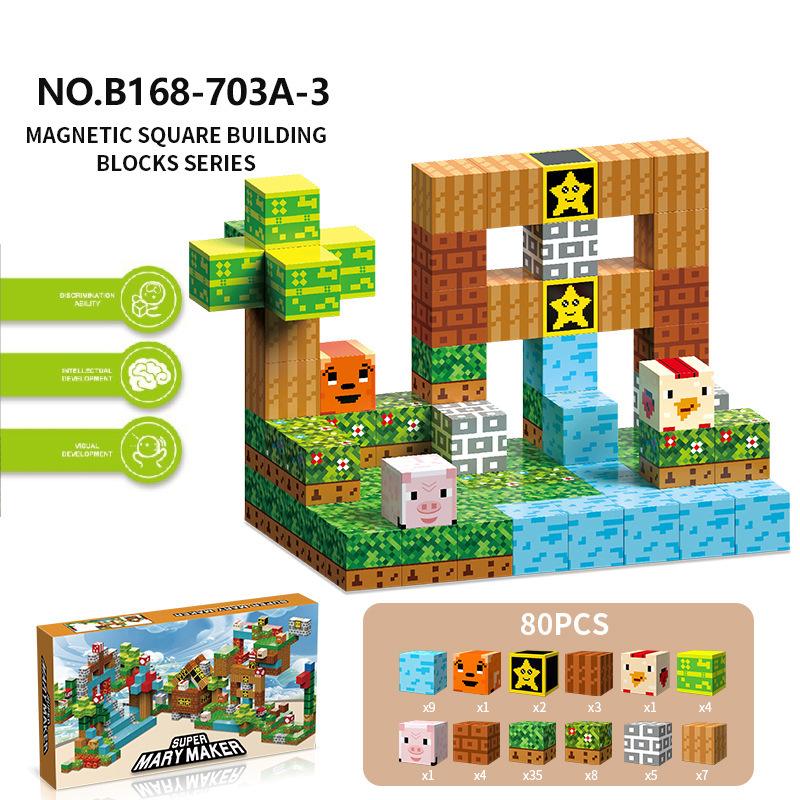 Source Factory 60 Models My Magnetic World Magnetic Block Theme Set Diy Build Magnetic Building Block Toys