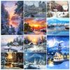 5D DIY Алмазная картина «Полная круглая»;Зимняя снежная сцена»; Алмазная вышивка Мозаика Картина Подарочная вышивка крестом со стразами