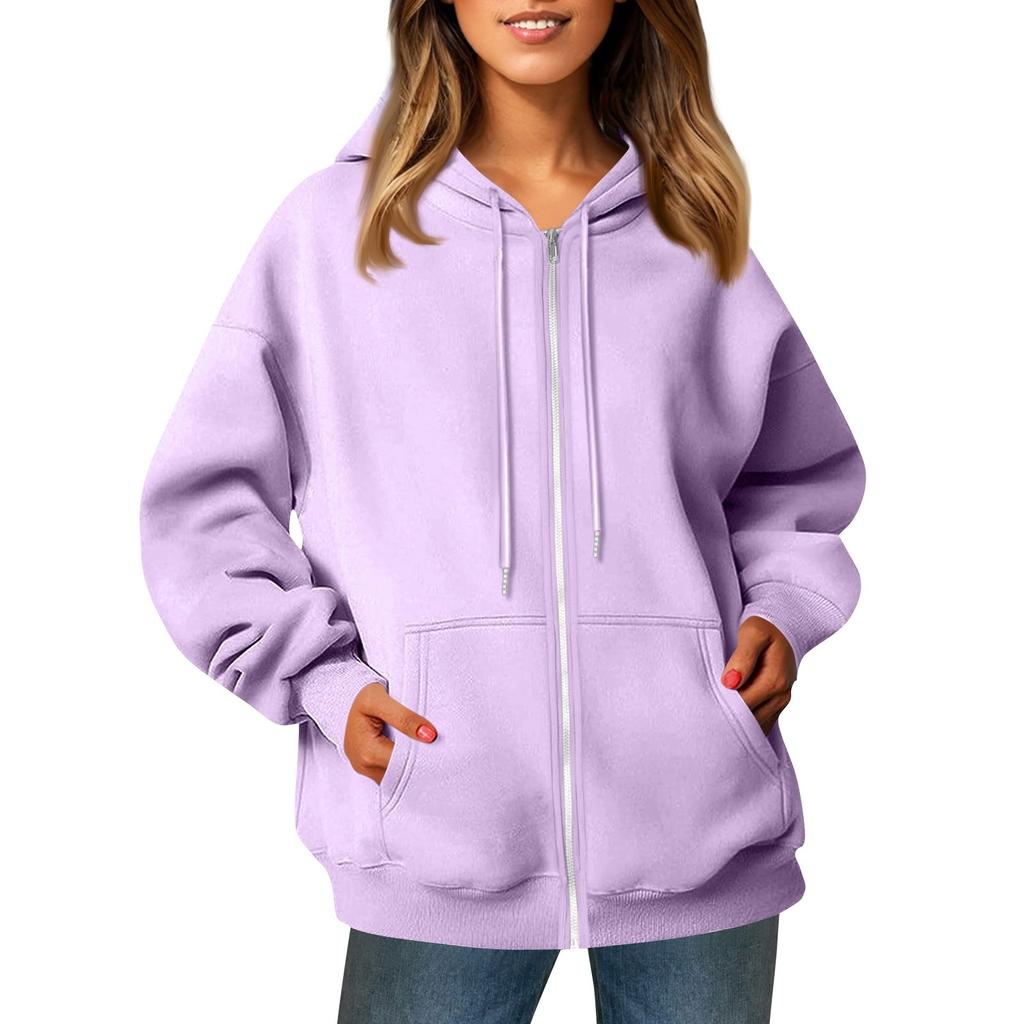 Женская повседневная модная однотонная куртка с длинными рукавами, карманом, молнией, капюшоном, затягивающимся шнурком