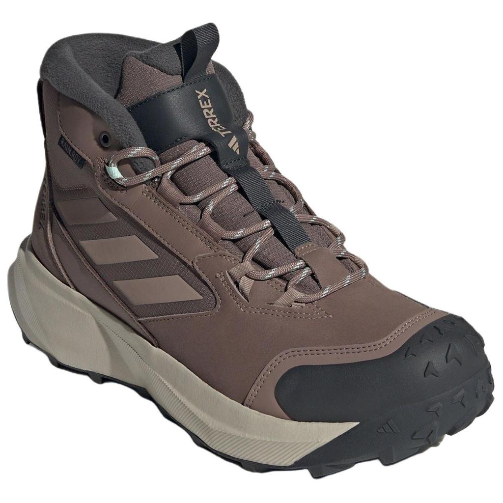 Adidas Leather Mid Cut Comfortable Short Outdoor Boots Unisex Boots Brown JR5298