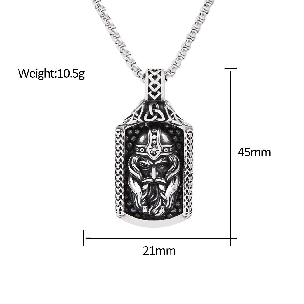 316L Steel Viking Rune Necklace for Men - Celtic Knot Warrior Pendant, Norse Retro Jewelry Gift Gothic Nordic Amulet Accessories
