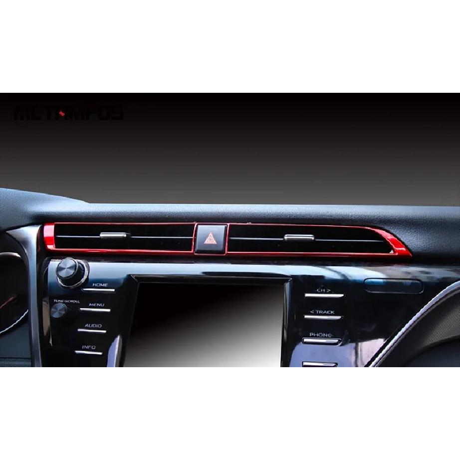 For Toyota Camry 2018 Carbon Fiber Center Console Air Condition Vent Outlet Cover Molding Trim Interior Accessories