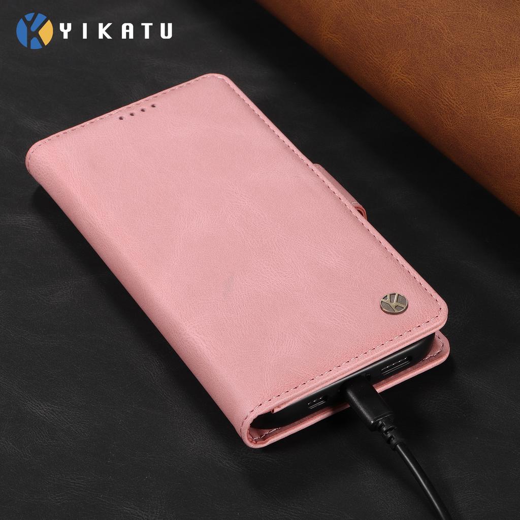 Для Xiaomi Redmi 15 5G (Глобальный) (169 мм) Кожаный чехол YIKATU YK-005 с ощущением прикосновения к коже, кошелек, чехол для телефона