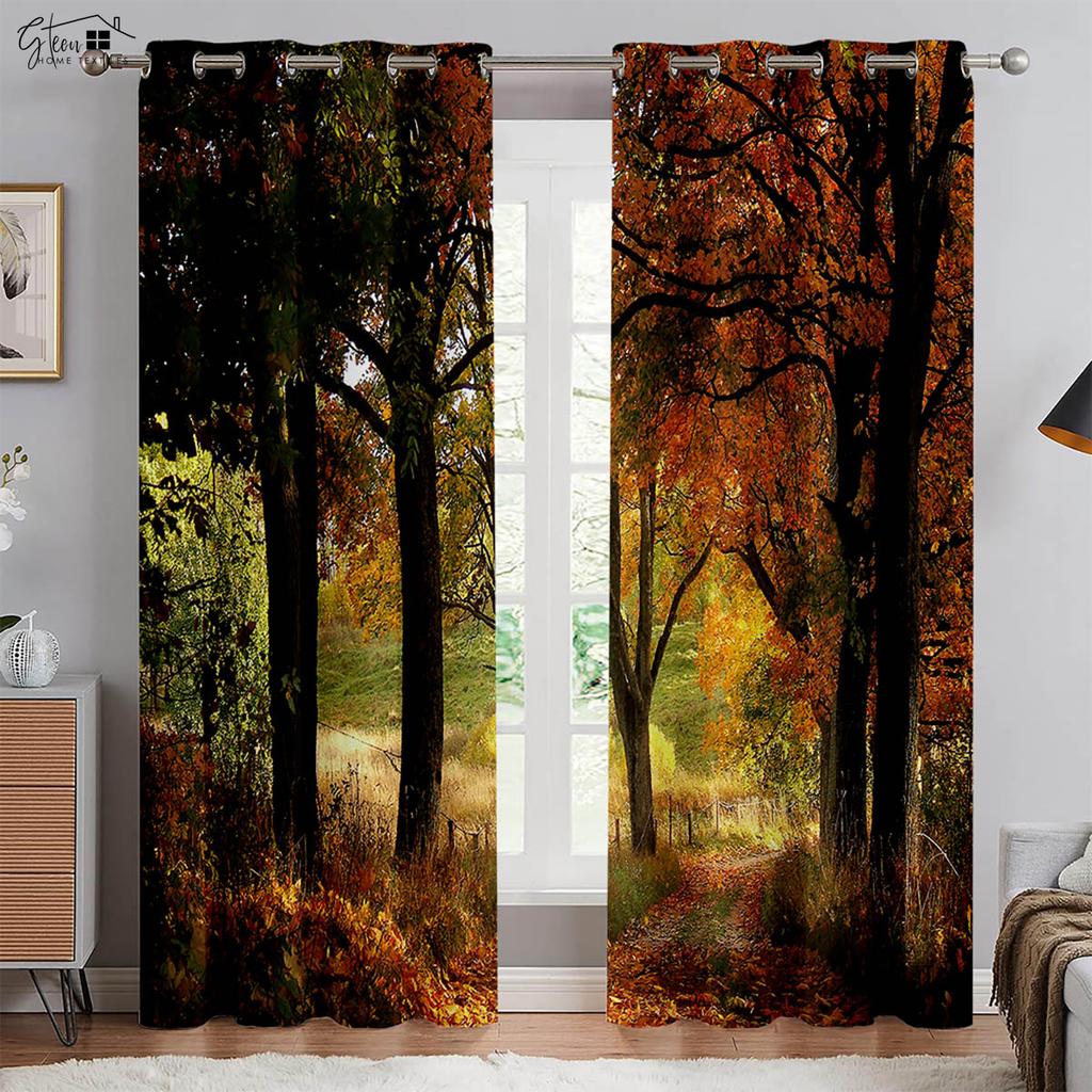 Высококачественные шторы с 3D-печатью из растений, кедровые кленовые листья, свежие и натуральные, скандинавские пасторальные, затемняющие, теплоизоляционные шторы