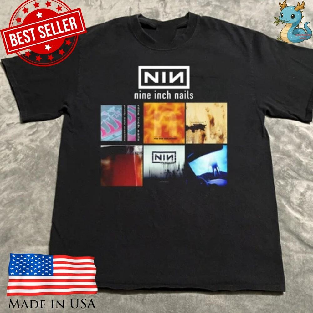 Перекрасить футболку Nine Inch Nails NIN Рок-группа Графический Черная футболка Унисекс футболка