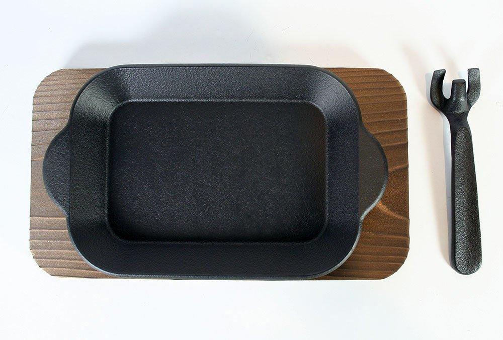 Made In Japan Nanbu Tekki Wooden Stand and 1 IH Flame Oven Compatible Frying Pan Grill ``Anything Grill'' (with Handle) compatible/Open