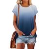 Women's Short Sleeve T Shirts Round Neck Cute Tunic Tops Basic Tees Blouses Loose Fit Pullover