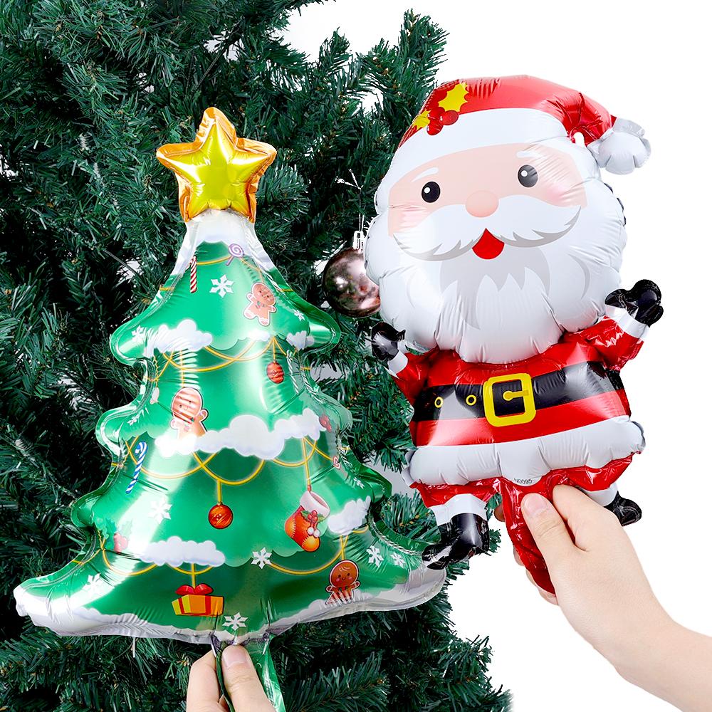 60/1pcs Xmas Tree Foil Balloons Christmas Theme Santa Claus Gingerbread Man Balloon Kids Toys New Year Party Decoration Supplies