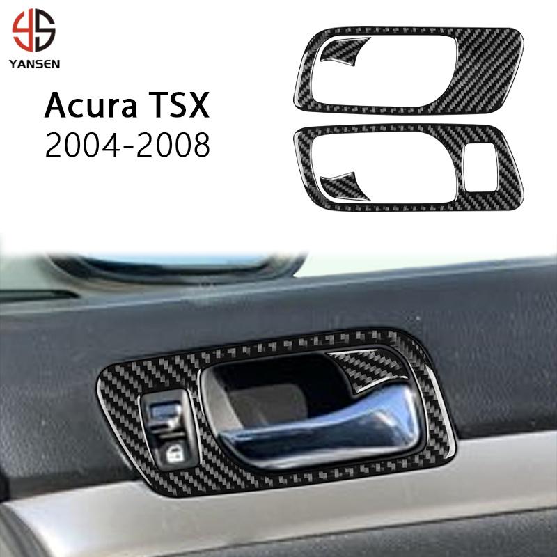 Car Inner Door Handle Panel Cover Trim Carbon Fiber Sticker for Acura TSX 2004 2005 2006 2007 2008 Accessories