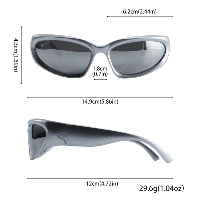 Стиль Y2K Необычная оправа Серебристые очки Идеально подходят для концертов, вечеринок и в качестве подарка.