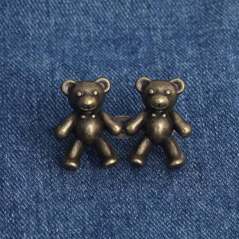 Пряжка Bear Buckle Регулируемая для джинсов, брюк, утягивающая талию, съемная пряжка из сплава, крючок для джинсов, брюк, талии, аксессуаров для одежды