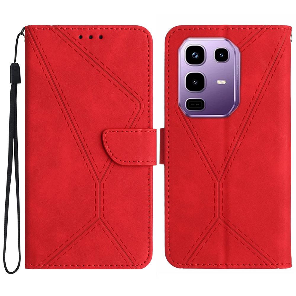 For Infinix Note 50x 5G Case Skin Touch Lines Imprinted PU Leather Flip Phone Cover