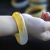 15 мм натуральный ледяной вид желтого дракона нефрита плавающий цветок браслет модный шарм изумрудный браслет нефрит женский подарок