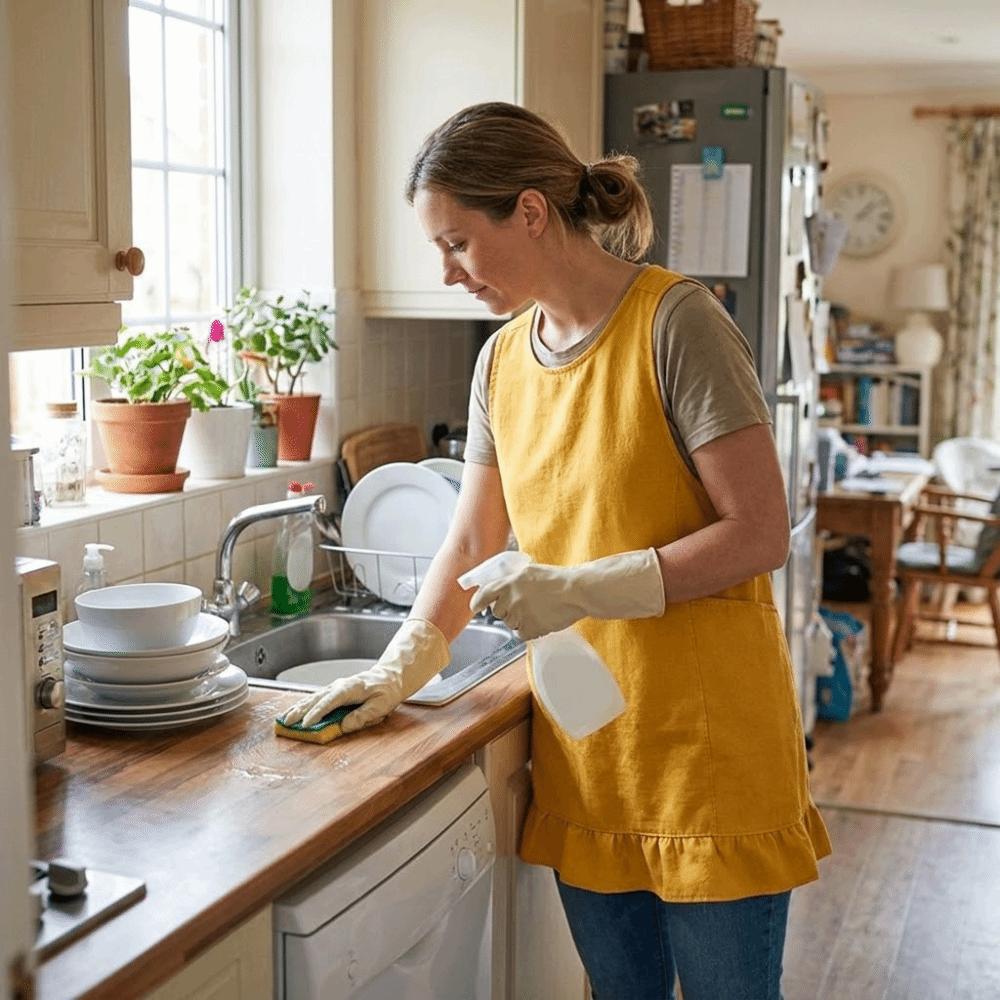 with Pocket Cooking Apron Stain-Resistant Baking Apron Portable Kitchen Apron BBQ