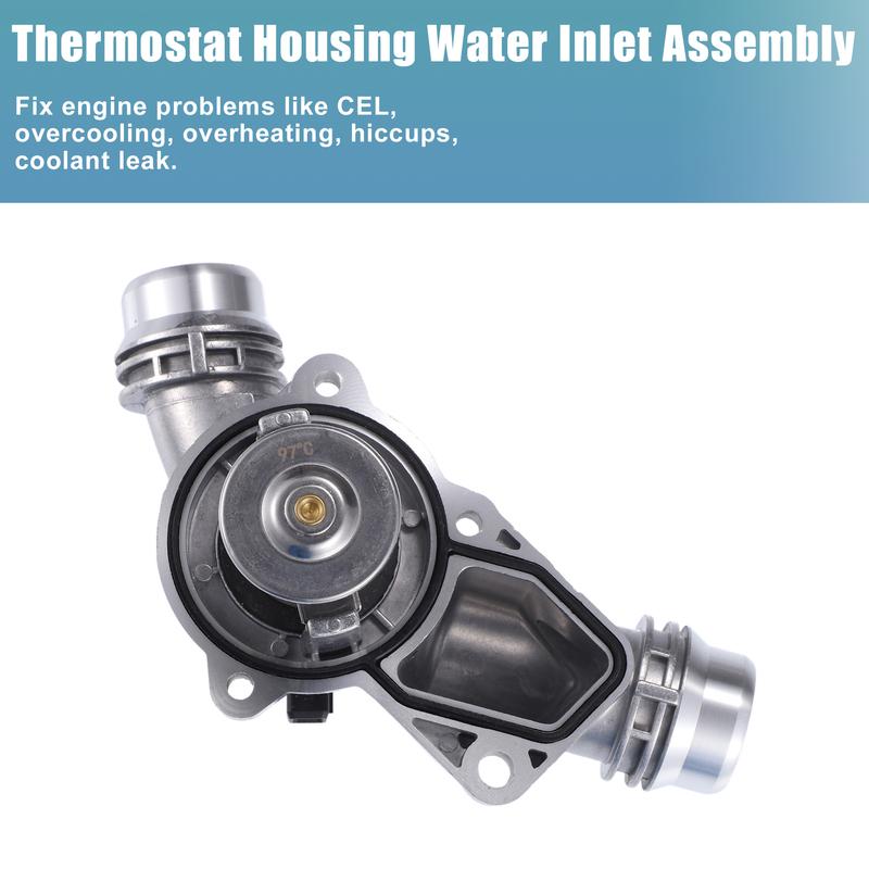 X Autohaux Auto Coolant Thermostat Housing Assembly 11537509227 for BMW Z/X3/4/5 323/328/325/330/525/528/530i/Ci/xi 1999-2006