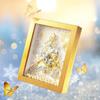 Moonlight Society Three Platinum Stars Christmas Tree Building Blocks Flower Photo Frame Ornament Micro Particle Plug-In Toy Girls Gift