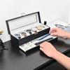 ProCase Футляр для часов с 6 слотами, витрина для часов, футляр для часов со стеклом, 2-уровневый органайзер для хранения ювелирных изделий, мужская коробка, ящик, мужская крышка,