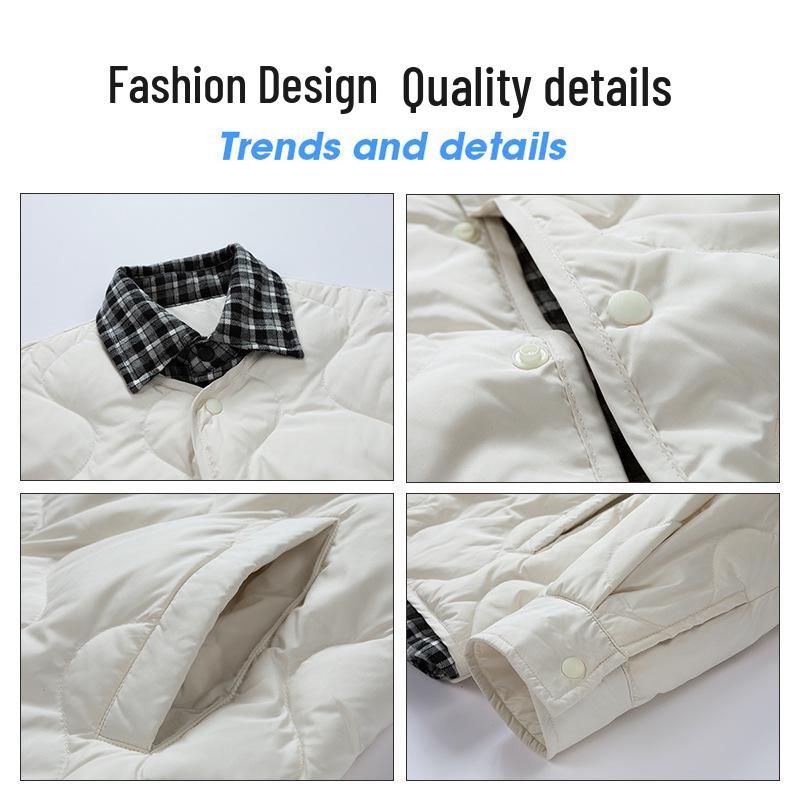 Женская и мужская утепленная короткая модная пуховая куртка с капюшоном из 85% белого утиного пуха
