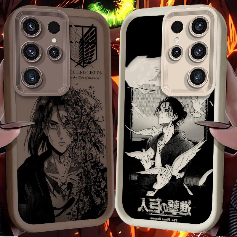 Anime Attack on Titan Eren Soft Case For Samsung Galaxy S24 S25 S23 Ultra S22 S21 Plus FE A36 A26 A16 A06 A56 A15 A25 A35 A55 5G