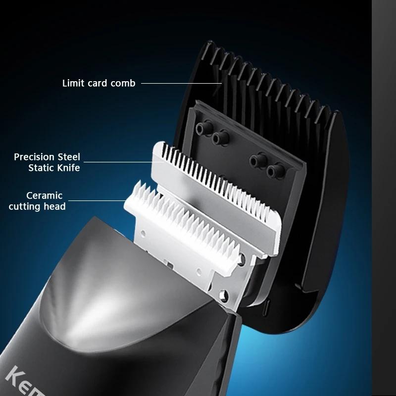 Kemei IPX7 Waterproof Hair Trimmer Private Area Hair Remover Electric Hair Shaving Machine LED Display Bikini Shaver KM-1840