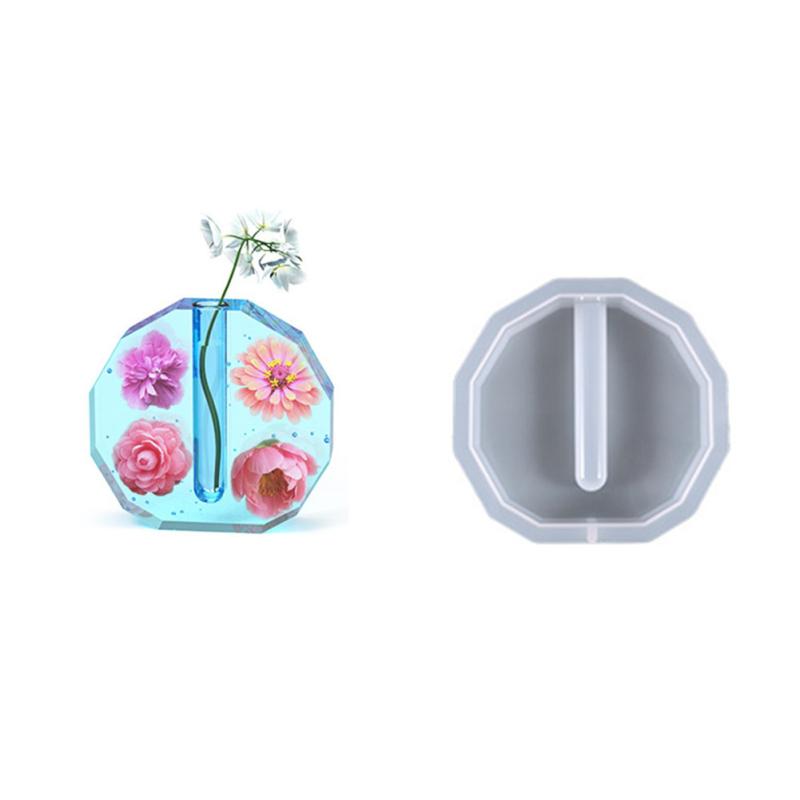 Силиконовая форма для литья смолы с пробирками для гидропоники/цветов, домашнего офиса, рабочего стола