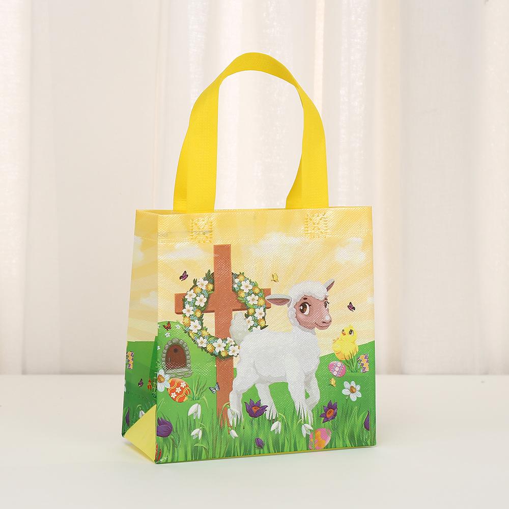 12/30pcs Reusable Non Woven Easter Party Gift Tote Bags Festive Durable Eco-Friendly Packaging Goodies Container