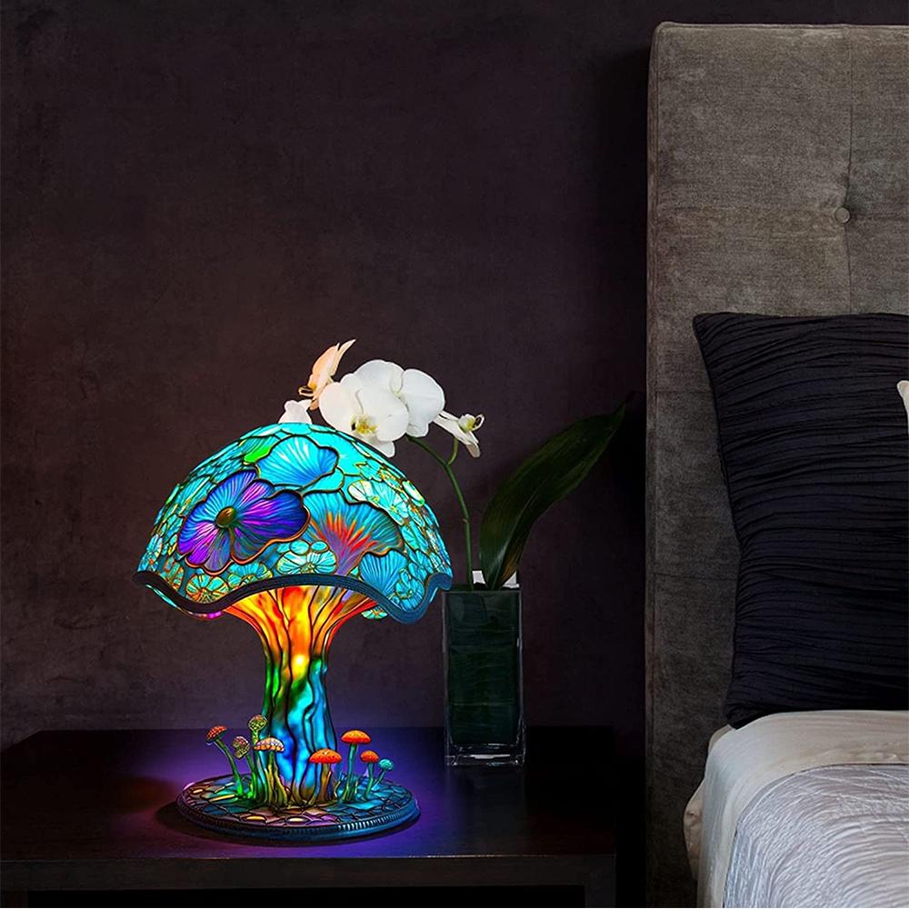 Настольная лампа в виде гриба из стекла для спальни, гостиной, домашнего офиса, декора