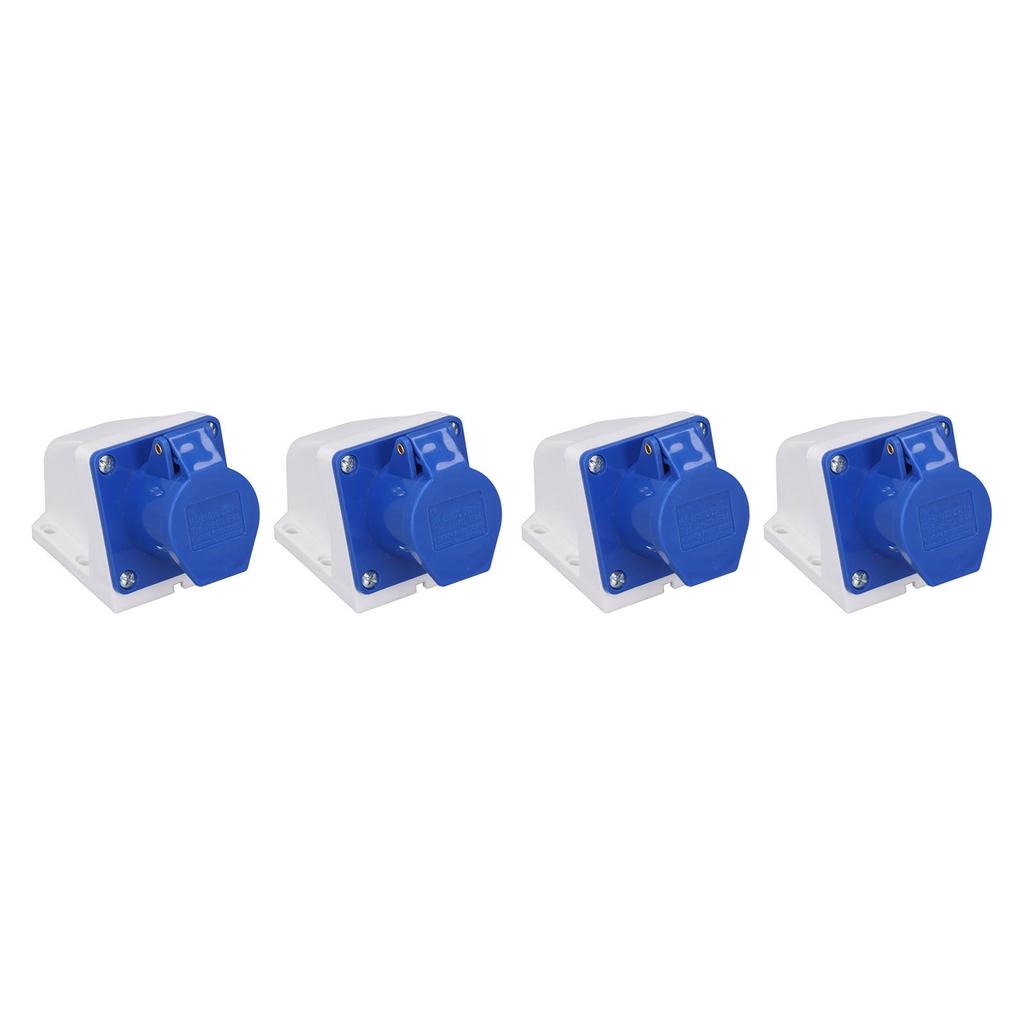 4 комплекта промышленная розетка 3-контактный силовой разъем накладная розетка IP44 водонепроницаемая 220?250В 16А