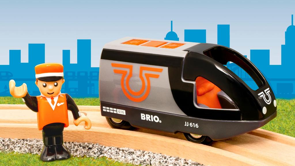 BRIO Power Travel Engine 36047, Wooden Rail Electric Train Locomotive, Ages 3 and Up