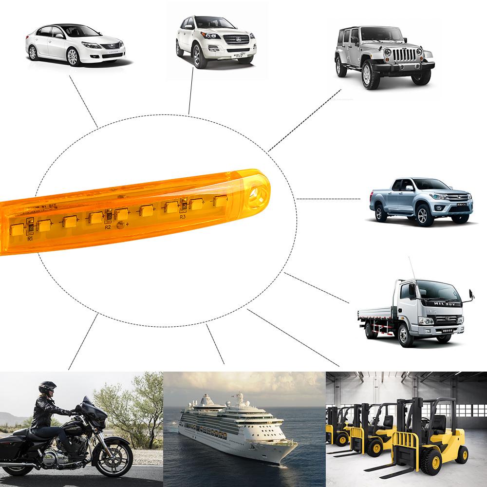 2 шт. светодиодные боковые габаритные огни сигнальная лампа для грузовика прицепа сигнальная лампа 9 светодиодных индикаторов 12 В стробоскоп светодиодный для мотоцикла