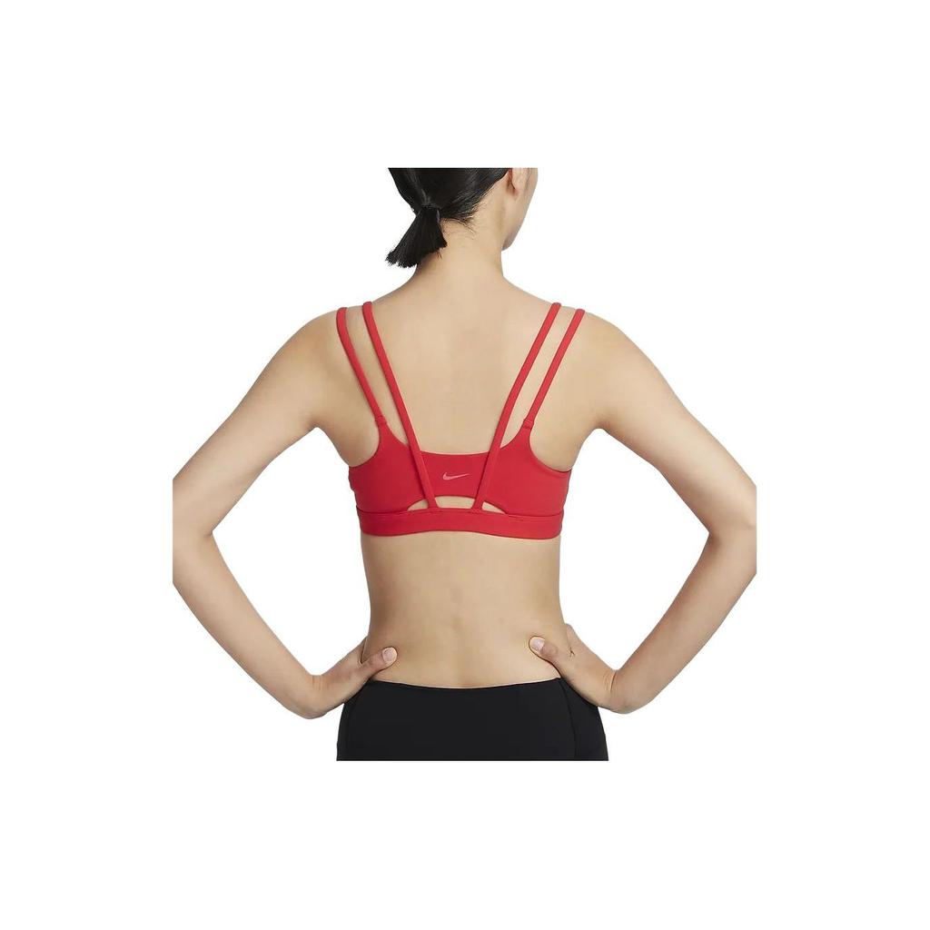 Nike Однотонный повседневный спортивный бюстгальтер с двумя бретелями, женское нижнее белье University-Red DO6609-696