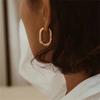 Новые классические серьги-кольца из гладкого металла из медного сплава для женщин, модные корейские ювелирные изделия, серьги для повседневной носки для темпераментных девушек