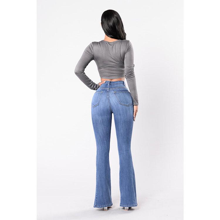 2024 European And American Women'S High Waisted Nail Buckle Wide Leg Jeans For Women