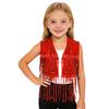 Versatile Girls Dance Waistcoat: Shiny Tassel Sequin Crop Top, Sleeveless Vest for Jazz, Cha-Cha, Halloween & Theme Parties