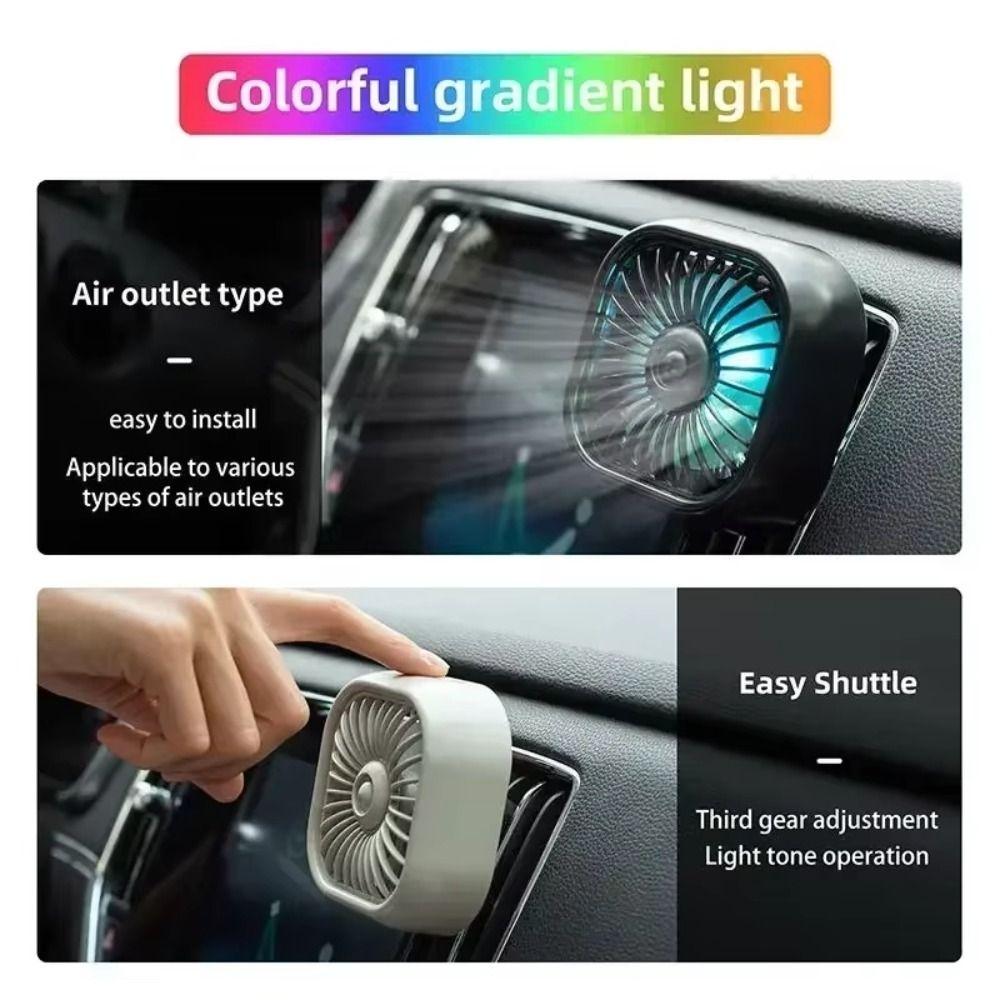 Adjustable Car Air Outlet Fan Colorful Lighting Mini Air Conditioner  Auto Cooling