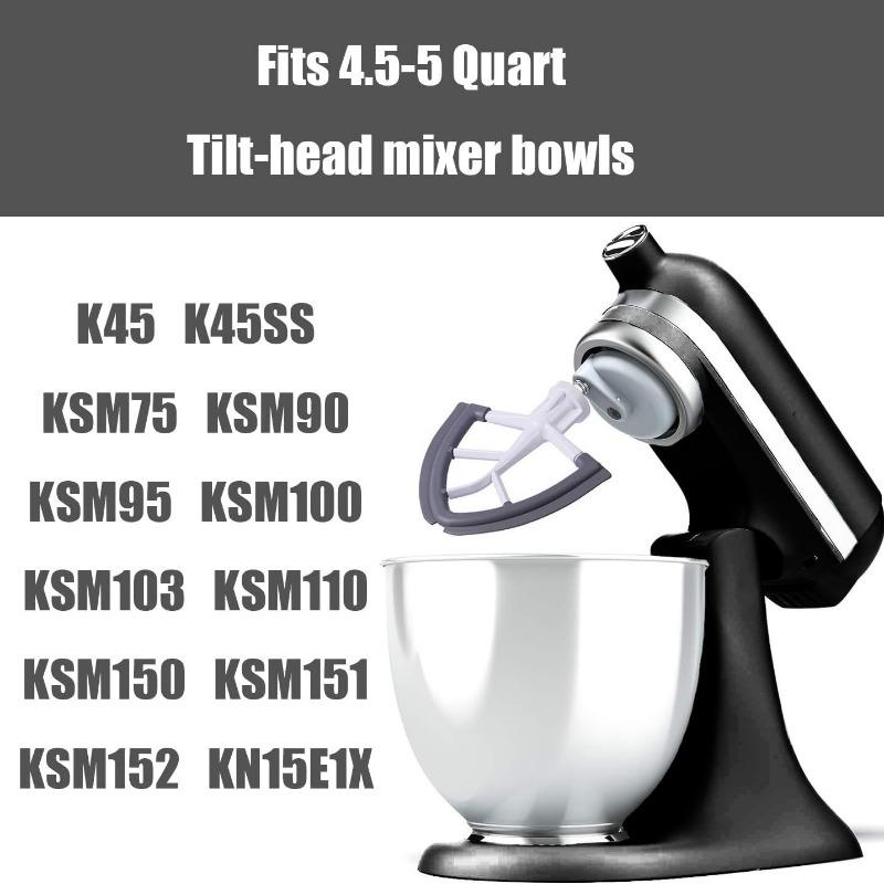Лопатка для взбивания с гибким краем для миксера Kitchenaid объемом 4,5–5 кварт с наклонной головкой, миксер с двойной силиконовой лопастью