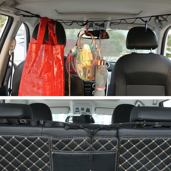 Автомобильная вешалка для одежды из нейлона с регулируемой длиной, дорожная бельевая веревка для автомобиля