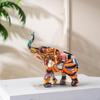 Colorful Elephant Statue with Trunk Up Shelf Decoration 12.5x5.5x13.5cm Handicraft for Home Accent