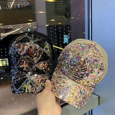 Летняя сетчатая кепка с пайетками, женская дышащая солнцезащитная козырек для путешествий, модная универсальная бейсболка корейской версии, кепка
